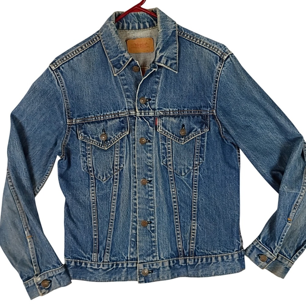 Vintage Levi's 70505 Big E Trucker Jacket Men Small Blue 1969 Denim Western Rock
